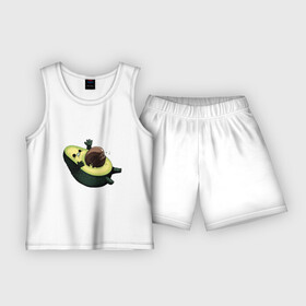 Детская пижама с шортами хлопок с принтом Авокадо в Санкт-Петербурге,  |  | авокадо | веган | еда блогеров | мемы | минимализм | прикольные картинки | прикольные надписи | растение | смешное авокадо | фрукт