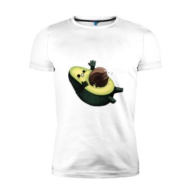 Мужская футболка премиум с принтом Авокадо в Санкт-Петербурге, 92% хлопок, 8% лайкра | приталенный силуэт, круглый вырез ворота, длина до линии бедра, короткий рукав | авокадо | веган | еда блогеров | мемы | минимализм | прикольные картинки | прикольные надписи | растение | смешное авокадо | фрукт