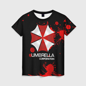 Женская футболка 3D с принтом UMBRELLA CORP в Санкт-Петербурге, 100% полиэфир ( синтетическое хлопкоподобное полотно) | прямой крой, круглый вырез горловины, длина до линии бедер | biohazard | biohazard 7 | crocodile | fang | game | hand | monster | new umbrella | resident evil | resident evil 7 | umbrella | umbrella corp | umbrella corporation | zombie | обитель