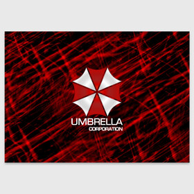 Поздравительная открытка с принтом UMBRELLA CORP в Санкт-Петербурге, 100% бумага | плотность бумаги 280 г/м2, матовая, на обратной стороне линовка и место для марки
 | biohazard | biohazard 7 | crocodile | fang | game | hand | monster | new umbrella | resident evil | resident evil 7 | umbrella | umbrella corp | umbrella corporation | zombie | обитель