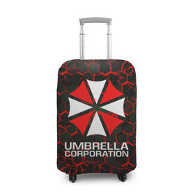 Чехол для чемодана 3D с принтом UMBRELLA CORPORATION. в Санкт-Петербурге, 86% полиэфир, 14% спандекс | двустороннее нанесение принта, прорези для ручек и колес | corp | corporation | resident evil | umbrella | umbrella corporation | зомби апокалипсис | зонт | игра