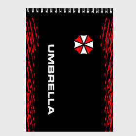 Скетчбук с принтом UMBRELLA CORPORATION в Санкт-Петербурге, 100% бумага
 | 48 листов, плотность листов — 100 г/м2, плотность картонной обложки — 250 г/м2. Листы скреплены сверху удобной пружинной спиралью | Тематика изображения на принте: corp | corporation | resident evil | umbrella | umbrella corporation | зомби апокалипсис | зонт | игра