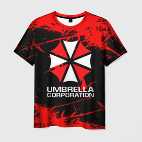 Мужская футболка 3D с принтом UMBRELLA CORPORATION. в Санкт-Петербурге, 100% полиэфир | прямой крой, круглый вырез горловины, длина до линии бедер | corp | corporation | resident evil | umbrella | umbrella corporation | зомби апокалипсис | зонт | игра