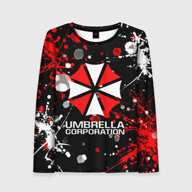 Женский лонгслив 3D с принтом UMBRELLA CORPORATION. в Санкт-Петербурге, 100% полиэстер | длинные рукава, круглый вырез горловины, полуприлегающий силуэт | corp | corporation | resident evil | umbrella | umbrella corporation | зомби апокалипсис | зонт | игра