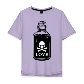 Мужская футболка хлопок Oversize с принтом Love is death в Санкт-Петербурге, 100% хлопок | свободный крой, круглый ворот, “спинка” длиннее передней части | 