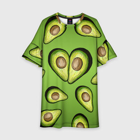 Детское платье 3D с принтом Люблю авокадо в Санкт-Петербурге, 100% полиэстер | прямой силуэт, чуть расширенный к низу. Круглая горловина, на рукавах — воланы | food | green | vegetarian | вегетарианец | влюбленность | влюбленные | вместе навсегда | девушке | здоровый | здоровый образ жизни | зелень | кружка | любимая | любимый | люблю | май | натуральный