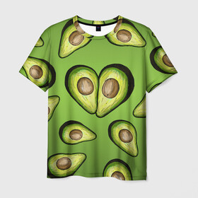 Мужская футболка 3D с принтом Люблю авокадо в Санкт-Петербурге, 100% полиэфир | прямой крой, круглый вырез горловины, длина до линии бедер | Тематика изображения на принте: food | green | vegetarian | вегетарианец | влюбленность | влюбленные | вместе навсегда | девушке | здоровый | здоровый образ жизни | зелень | кружка | любимая | любимый | люблю | май | натуральный