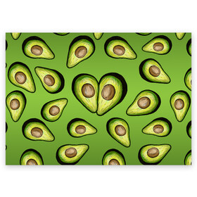 Поздравительная открытка с принтом Люблю авокадо в Санкт-Петербурге, 100% бумага | плотность бумаги 280 г/м2, матовая, на обратной стороне линовка и место для марки
 | food | green | vegetarian | вегетарианец | влюбленность | влюбленные | вместе навсегда | девушке | здоровый | здоровый образ жизни | зелень | кружка | любимая | любимый | люблю | май | натуральный