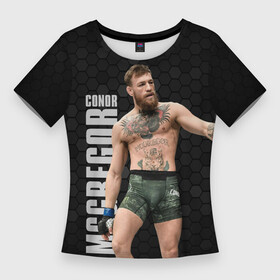 Женская футболка 3D Slim с принтом Конор МакГрегор в Санкт-Петербурге,  |  | conor | conor mcgregor | mcgregor | mma | notorious | the notorious | ufc | боец | бои без правил | бокс | конор | конор макгрегор | макгрегор | микс файт | мма