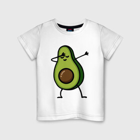 Детская футболка хлопок с принтом Авокадо DAB в Санкт-Петербурге, 100% хлопок | круглый вырез горловины, полуприлегающий силуэт, длина до линии бедер | авакадо | авокадо | авокадо игрушка | авокадо фото | авокадо фрукт | делал дэб | дэб | дэбить | жест дэб