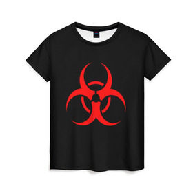 Женская футболка 3D с принтом Plague inc в Санкт-Петербурге, 100% полиэфир ( синтетическое хлопкоподобное полотно) | прямой крой, круглый вырез горловины, длина до линии бедер | game | ncov2019 | plague inc | warning | вирус | знак | игра | китай | коронавирус | опасность | символ