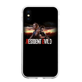 Чехол для iPhone XS Max матовый с принтом Resident Evil 3 в Санкт-Петербурге, Силикон | Область печати: задняя сторона чехла, без боковых панелей | Тематика изображения на принте: carlos oliveira | jill valentine | nemesis | re 3 | resident evil 3 remake | джил вэлентайн | карлос оливейра | немезида | немезис | обитель зла