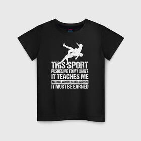 Детская футболка хлопок с принтом Wrestling в Санкт-Петербурге, 100% хлопок | круглый вырез горловины, полуприлегающий силуэт, длина до линии бедер | sport | wrestling | борьба | вольная | греко римская | единоборство | спорт
