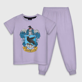 Детская пижама хлопок с принтом Coat of Ravenclaw в Санкт-Петербурге, 100% хлопок |  брюки и футболка прямого кроя, без карманов, на брюках мягкая резинка на поясе и по низу штанин
 | vdgerir | гарри поттер | гриффиндор | дамблдор | добби | слизерин | хогвартс