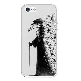 Чехол для iPhone 5/5S матовый с принтом Чумной доктор в Санкт-Петербурге, Силикон | Область печати: задняя сторона чехла, без боковых панелей | lord | plague | болезнь | вороны | доктор | маска | птицы | чумной
