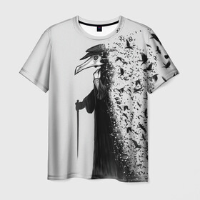 Мужская футболка 3D с принтом Чумной доктор в Санкт-Петербурге, 100% полиэфир | прямой крой, круглый вырез горловины, длина до линии бедер | lord | plague | болезнь | вороны | доктор | маска | птицы | чумной