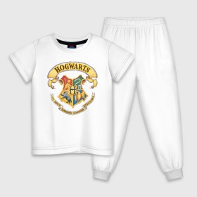 Детская пижама хлопок с принтом Coat of Hogwarts в Санкт-Петербурге, 100% хлопок |  брюки и футболка прямого кроя, без карманов, на брюках мягкая резинка на поясе и по низу штанин
 | vdgerir | гарри поттер | гриффиндор | дамблдор | добби | слизерин | хогвартс