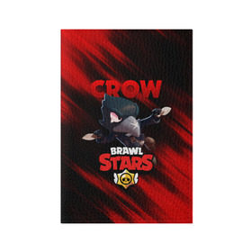 Обложка для паспорта матовая кожа с принтом BRAWL STARS CROW в Санкт-Петербурге, натуральная матовая кожа | размер 19,3 х 13,7 см; прозрачные пластиковые крепления | Тематика изображения на принте: bibi | brawl stars | crow | el brown | leon | leon shark | max | sally leon | shark | stars | werewolf | акула | биби | ворон | леон | оборотень