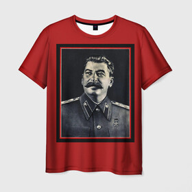 Мужская футболка 3D с принтом Сталин в Санкт-Петербурге, 100% полиэфир | прямой крой, круглый вырез горловины, длина до линии бедер | Тематика изображения на принте: stalin | брэнд | классно | красиво | круто | мода | сталин | стиль