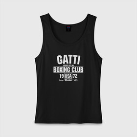 Женская майка хлопок с принтом Gatti Boxing Club в Санкт-Петербурге, 95% хлопок, 5% эластан |  | Тематика изображения на принте: arturo gatti | arturo thunder gatti | gatti | thunder | артуро гатти | гатти