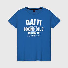 Женская футболка хлопок с принтом Gatti Boxing Club в Санкт-Петербурге, 100% хлопок | прямой крой, круглый вырез горловины, длина до линии бедер, слегка спущенное плечо | arturo gatti | arturo thunder gatti | gatti | thunder | артуро гатти | гатти