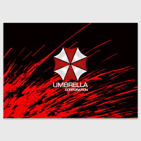 Поздравительная открытка с принтом UMBRELLA CORP в Санкт-Петербурге, 100% бумага | плотность бумаги 280 г/м2, матовая, на обратной стороне линовка и место для марки
 | biohazard | biohazard 7 | crocodile | fang | game | hand | monster | new umbrella | resident evil | resident evil 7 | umbrella | umbrella corp | umbrella corporation | zombie | обитель