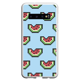 Чехол для Samsung Galaxy S10 с принтом Пиксельный арбуз в Санкт-Петербурге, Силикон | Область печати: задняя сторона чехла, без боковых панелей | minecraft | арбуз | арбузы | майнкрафт | пиксели | пиксель | фрукт | фрукты | ягода | ягоды