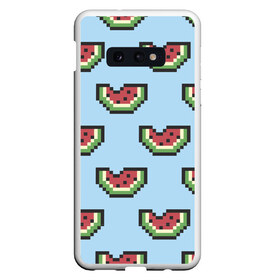 Чехол для Samsung S10E с принтом Пиксельный арбуз в Санкт-Петербурге, Силикон | Область печати: задняя сторона чехла, без боковых панелей | minecraft | арбуз | арбузы | майнкрафт | пиксели | пиксель | фрукт | фрукты | ягода | ягоды