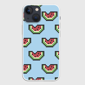 Чехол для iPhone 13 mini с принтом Пиксельный арбуз в Санкт-Петербурге,  |  | minecraft | арбуз | арбузы | майнкрафт | пиксели | пиксель | фрукт | фрукты | ягода | ягоды