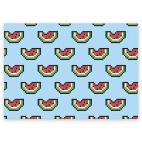 Поздравительная открытка с принтом Пиксельный арбуз в Санкт-Петербурге, 100% бумага | плотность бумаги 280 г/м2, матовая, на обратной стороне линовка и место для марки
 | minecraft | арбуз | арбузы | майнкрафт | пиксели | пиксель | фрукт | фрукты | ягода | ягоды