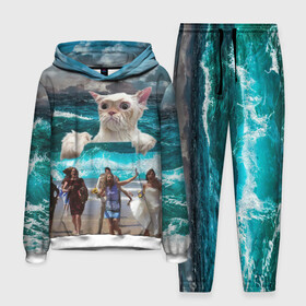 Мужской костюм 3D (с толстовкой) с принтом Морской Кошак в Санкт-Петербурге,  |  | Тематика изображения на принте: cat | mem | mems | вода | волны | кот | котейка | котик | кошак | кошка | мем | мем с котом | мемы | мемы с котом | мокрый кот | море | морской кот | морской кошак | облака | океан | прикол | приколы | тучи | шторм