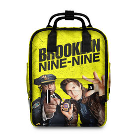 Женский рюкзак 3D с принтом Brooklyn Nine-Nine в Санкт-Петербурге, 100% полиэстер | лямки с регулируемой длиной, сверху ручки, чтобы рюкзак нести как сумку. Основное отделение закрывается на молнию, как и внешний карман. Внутри два дополнительных кармана, один из которых закрывается на молнию. По бокам два дополнительных кармашка, куда поместится маленькая бутылочка
 | Тематика изображения на принте: 7 сезон | 99 участок | brooklyn nine nine | бруклин | бруклин 9 9 | комедия