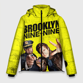 Мужская зимняя куртка 3D с принтом Brooklyn Nine-Nine в Санкт-Петербурге, верх — 100% полиэстер; подкладка — 100% полиэстер; утеплитель — 100% полиэстер | длина ниже бедра, свободный силуэт Оверсайз. Есть воротник-стойка, отстегивающийся капюшон и ветрозащитная планка. 

Боковые карманы с листочкой на кнопках и внутренний карман на молнии. | Тематика изображения на принте: 7 сезон | 99 участок | brooklyn nine nine | бруклин | бруклин 9 9 | комедия