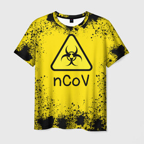 Мужская футболка 3D с принтом nСov в Санкт-Петербурге, 100% полиэфир | прямой крой, круглый вырез горловины, длина до линии бедер | ncov | биоинк | китай | коронавирус | сталкер | чума | эпидемия