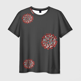 Мужская футболка 3D с принтом Коронавирус в Санкт-Петербурге, 100% полиэфир | прямой крой, круглый вырез горловины, длина до линии бедер | вирус | катастрофа | китай | коронавирус | пандемия | эпидемия
