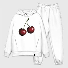 Мужской костюм хлопок OVERSIZE с принтом Вишня в Санкт-Петербурге,  |  | вишневая | вкусная | красная | лето | спелая | фрукты | ягода