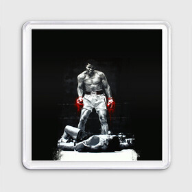 Магнит 55*55 с принтом Muhammad Ali в Санкт-Петербурге, Пластик | Размер: 65*65 мм; Размер печати: 55*55 мм | ali | muhammad ali | the greatest | али | бокс | мухамед али | мухаммед али