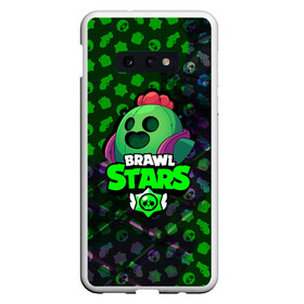 Чехол для Samsung S10E с принтом BRAWL STARSSPIKE в Санкт-Петербурге, Силикон | Область печати: задняя сторона чехла, без боковых панелей | 8 bit | bibi | brawl stars | brock | bull | crow | dinomike | el primo | leon | mobile game | nita | poko | ricochet | stars | tara | бравл старс | ворон | леон | мобильные игры