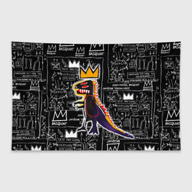 Флаг-баннер с принтом Basquiat Dinosaur в Санкт-Петербурге, 100% полиэстер | размер 67 х 109 см, плотность ткани — 95 г/м2; по краям флага есть четыре люверса для крепления | art | louis vuitton | lv