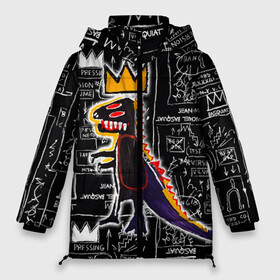 Женская зимняя куртка Oversize с принтом Basquiat Dinosaur в Санкт-Петербурге, верх — 100% полиэстер; подкладка — 100% полиэстер; утеплитель — 100% полиэстер | длина ниже бедра, силуэт Оверсайз. Есть воротник-стойка, отстегивающийся капюшон и ветрозащитная планка. 

Боковые карманы с листочкой на кнопках и внутренний карман на молнии | Тематика изображения на принте: art | louis vuitton | lv