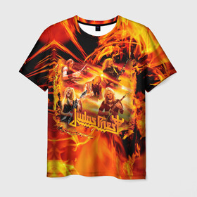Мужская футболка 3D с принтом Judas Priest в Санкт-Петербурге, 100% полиэфир | прямой крой, круглый вырез горловины, длина до линии бедер | judas | priest | грув метал | группа | рок | хард рок | хеви метал