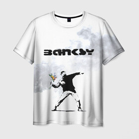 Мужская футболка 3D с принтом Banksy  в Санкт-Петербурге, 100% полиэфир | прямой крой, круглый вырез горловины, длина до линии бедер | banksy | бэнкси | граффити | стрит арт | художник