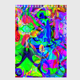 Скетчбук с принтом НЕОНОВЫЕ КРАСКИ в Санкт-Петербурге, 100% бумага
 | 48 листов, плотность листов — 100 г/м2, плотность картонной обложки — 250 г/м2. Листы скреплены сверху удобной пружинной спиралью | abstract | abstraction | texture | абстракция | геометрия | иллюзия | обман зрения | оптический узор | текстура