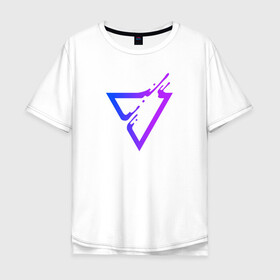 Мужская футболка хлопок Oversize с принтом Liquid Triangle в Санкт-Петербурге, 100% хлопок | свободный крой, круглый ворот, “спинка” длиннее передней части | геометрия | графика | дизайн | красиво | треугольник