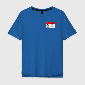Мужская футболка хлопок Oversize с принтом Бэйдж Доктор Джон Дориан в Санкт-Петербурге, 100% хлопок | свободный крой, круглый ворот, “спинка” длиннее передней части | scrabs | бейдж | бейджик | джон дориан | клиника