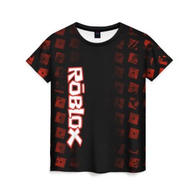 Женская футболка 3D с принтом Roblox в Санкт-Петербурге, 100% полиэфир ( синтетическое хлопкоподобное полотно) | прямой крой, круглый вырез горловины, длина до линии бедер | roblox | roblox games | игра роблокс | роблокс симулятор