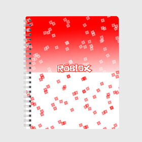 Тетрадь с принтом ROBLOX в Санкт-Петербурге, 100% бумага | 48 листов, плотность листов — 60 г/м2, плотность картонной обложки — 250 г/м2. Листы скреплены сбоку удобной пружинной спиралью. Уголки страниц и обложки скругленные. Цвет линий — светло-серый
 | 3d | roblox | игра | лого | логотип | надпись | онлайн | платформа | роблокс | эмблема
