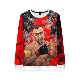 Женский свитшот 3D с принтом Tony Ferguson в Санкт-Петербурге, 100% полиэстер с мягким внутренним слоем | круглый вырез горловины, мягкая резинка на манжетах и поясе, свободная посадка по фигуре | ferguson | mma | tony | tony ferguson | ufs | боец | мма | тони | тони фергюсон | фергюсон | эль кукуй