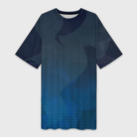 Платье-футболка 3D с принтом Blue Point в Санкт-Петербурге,  |  | абстракция | краски | линии | синий | текстура | узор | цвета | яркий
