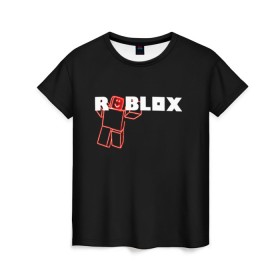 Женская футболка 3D с принтом Роблокс Roblox в Санкт-Петербурге, 100% полиэфир ( синтетическое хлопкоподобное полотно) | прямой крой, круглый вырез горловины, длина до линии бедер | roblox | геометрия | игры | квадраты | линии | роблокс